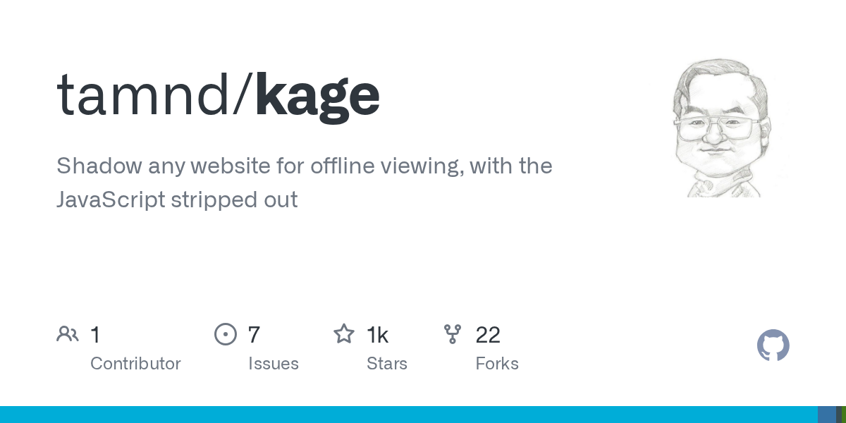 Kage GitHub repository showing stars and activity