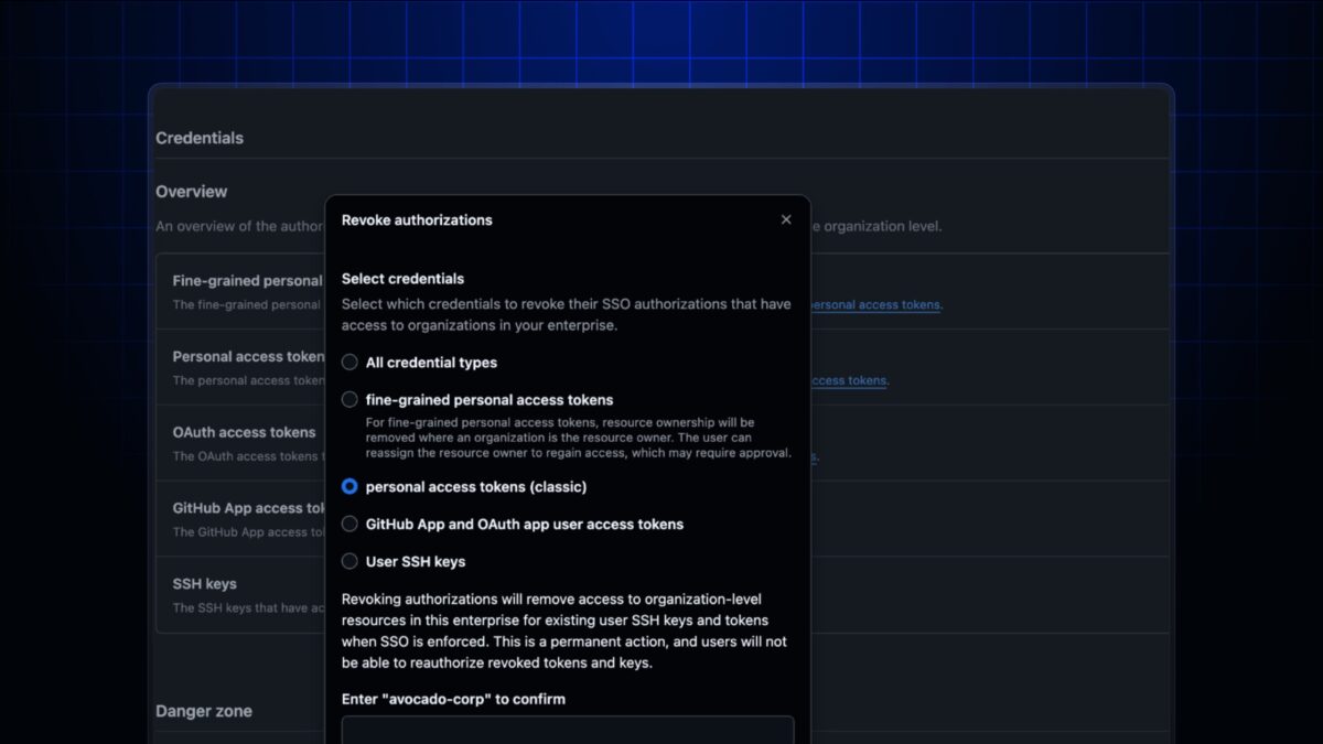 GitHub lets admins revoke credentials by type