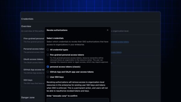 GitHub lets admins revoke credentials by type