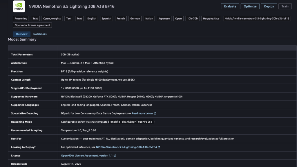 AWS drops NVIDIA’s 30B agent model into SageMaker JumpStart