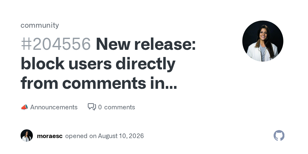 GitHub lets maintainers block spammers in comments
