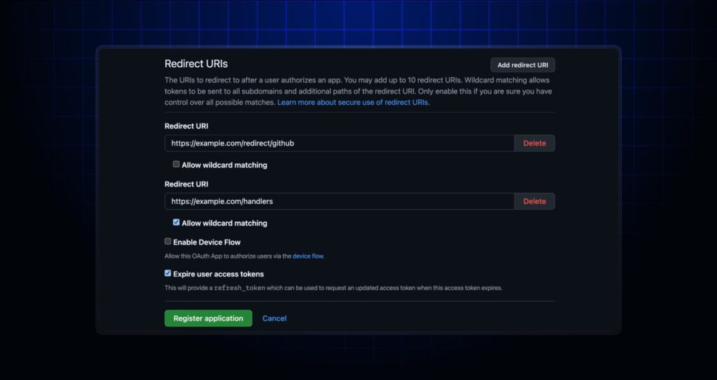 GitHub OAuth apps get refresh tokens and 10 redirect URIs